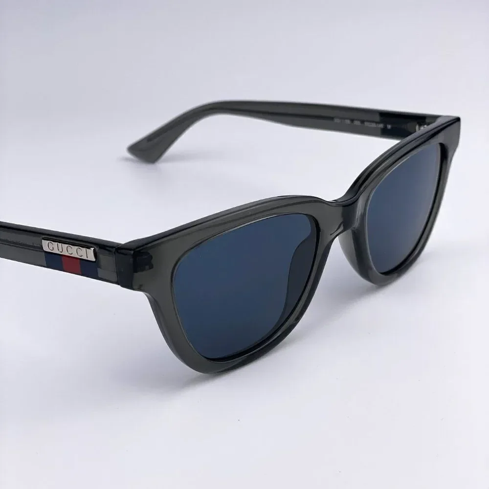 NEW GUCCI GG1116S 003 Gray Blue Square Men Unisex Sunglasses